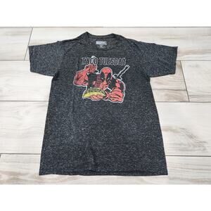 vtg Mens Marvel Deadpool Taco Tuesday Shirt Graphic Tee Gray Soft T-Shirt size M
